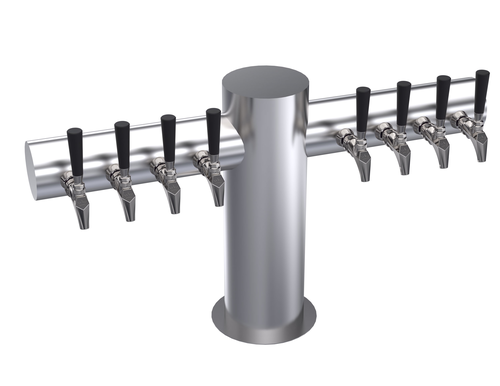 Krowne Metal Corporation KMT-8S Krowne Max-T Style Tower Eight Faucets Glycol Cooled Brushed Stainless Steel Finish