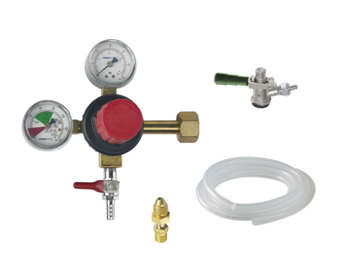 Krowne Metal Corporation NITROKIT1 Nitro Beer Kit with CO2 Tank Mount Regulator Air Line and Sankey Keg Tap