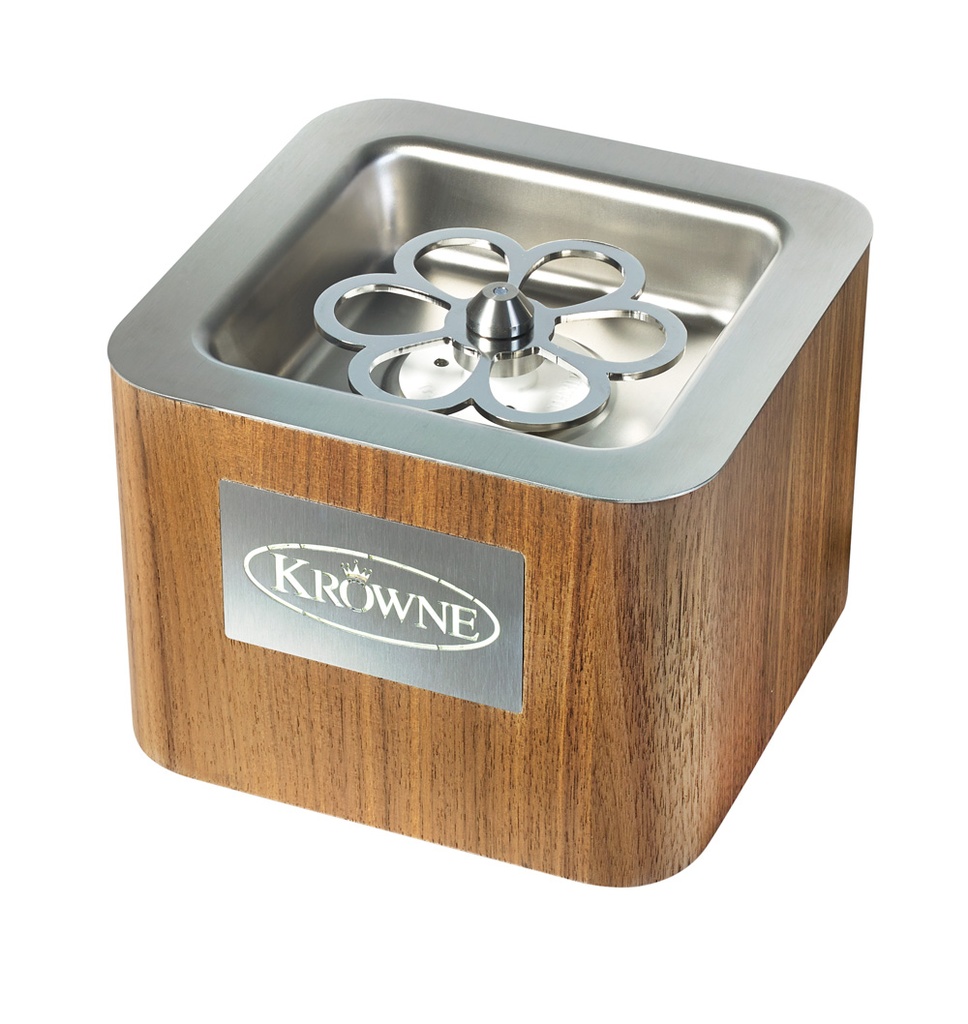 Krowne Metal Corporation KR-LC2GF-TT-W Royal Series Countertop Cube Liquid CO2 Glass Chiller with Wood Finish