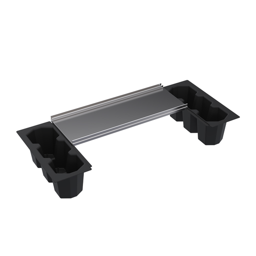 Krowne Metal Corporation SC36H-BW Underbar Ice Bin Partial Cover with 2 Plastic Bottle Wells for 36w x 19d Stainless Steel NSF