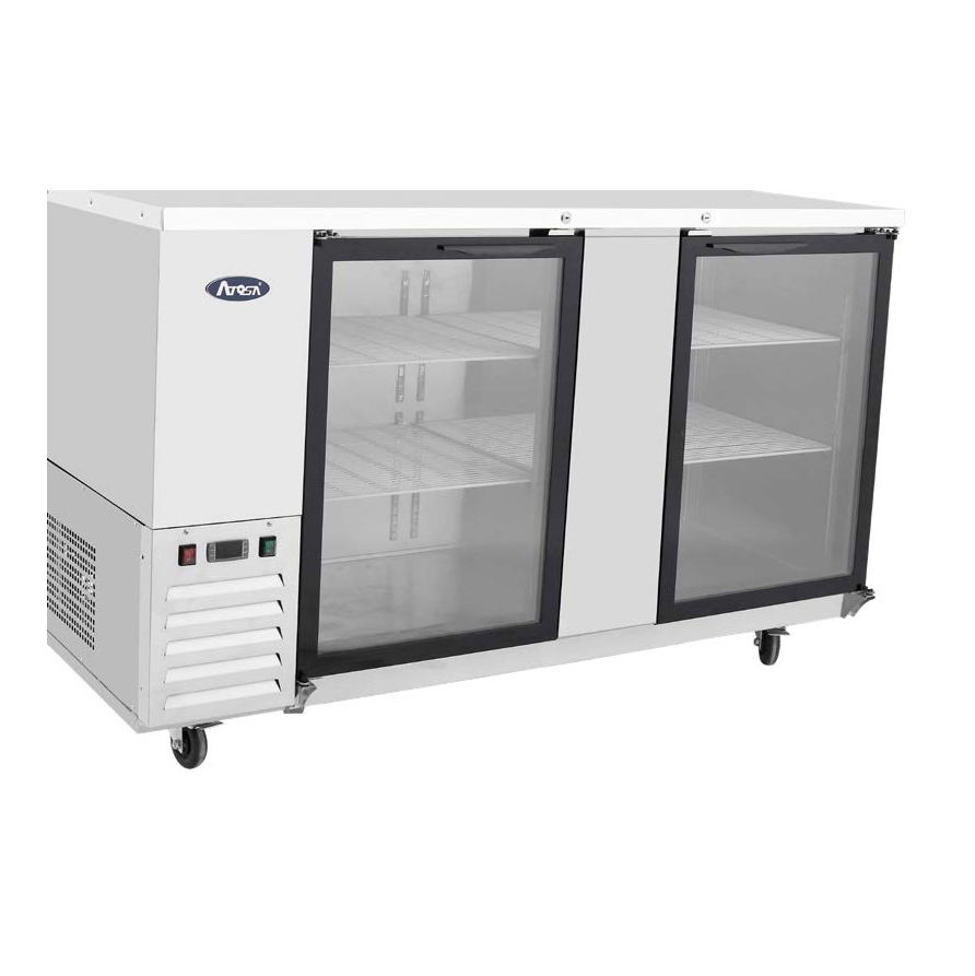 Atosa USA SBB69GGRAUS1 Back Bar Cooler 68 inch Two Section Self Contained Refrigeration 18.6 cu ft Capacity