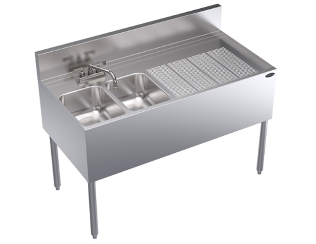Krowne Metal Corporation KR24-42L Royal Series Underbar Sink Unit 48W x 24D Two Compartment NSF Certified