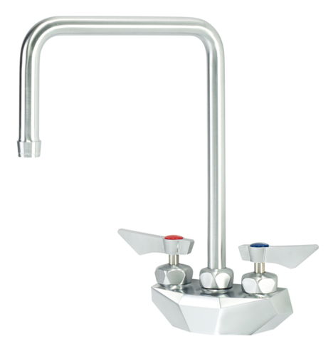 Krowne Metal Corporation DX-402 Diamond Series Faucet Splash Mount 4 Inch Centers 8 1/2 Inch Double Bend Spout