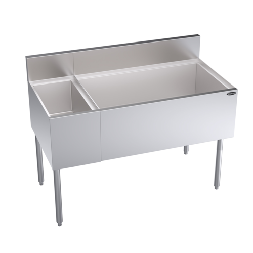 Krowne Metal Corporation KR24-M48R Royal Series Underbar Multi Station Ice Bin 48W x 24D 36W Ice Bin on Right