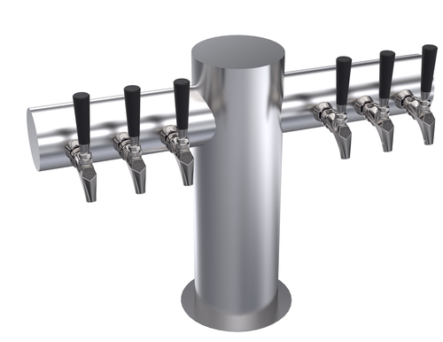 Krowne Metal Corporation KMT-6S Max-T Style Tower Six Faucets Glycol Cooled Brushed Stainless Steel Finish