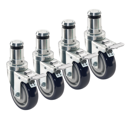 Krowne Metal Corporation 28-136S Royal Series Stem Caster with 4 inch Locking Wheels Set of 4