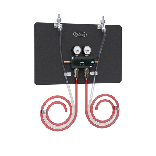 Krowne Metal Corporation KBP-W2 Wall Bracket Regulator with Tail Pieces Tamper-Proof 2 Beer Lines
