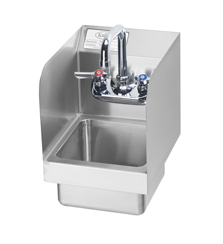 Krowne Metal Corporation HS-19 MiniMax Hand Sink Wall Mount Stainless Steel NSF Compliant 9x12x13 Inches