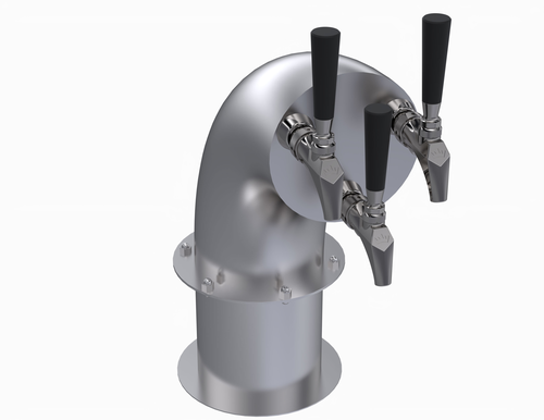 Krowne Metal Corporation KSH-3S Krowne Triple Faucet Snakehead Tower Glycol Cooled Brushed Stainless Steel Finish