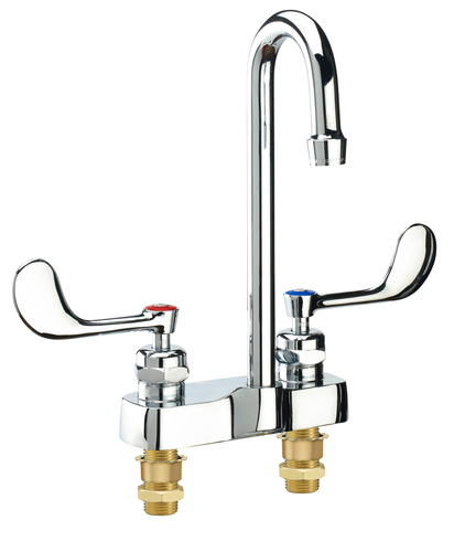 Krowne Metal Corporation 14-546L Royal Series Lavatory Faucet Deck Mount 4 Inch Centers Gooseneck Spout ADA Compliant
