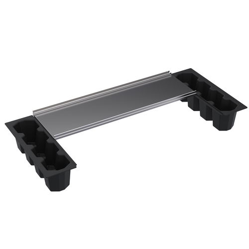 Krowne Metal Corporation SCD48H-BW Underbar Ice Bin Partial Cover with 2 Plastic Bottle Wells for 48w x 24d Stainless Steel NSF