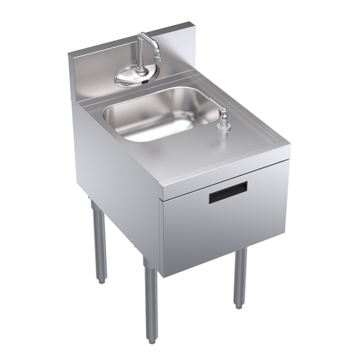 Krowne Metal Corporation KR24-18ST-E Royal Series Underbar Hand Sink Unit 18W x 24D x 36H NSF Certified