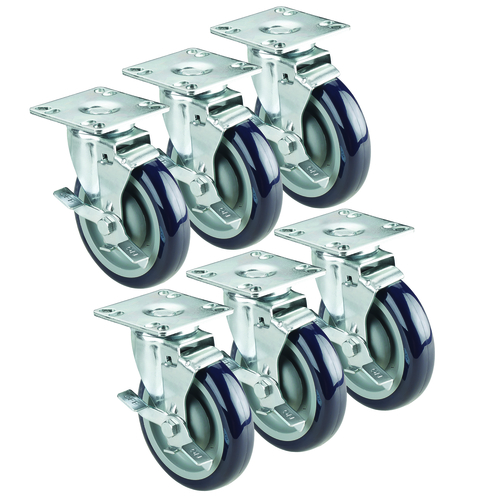 Krowne Metal Corporation BC-135 Casters 3 inch with brakes set of 6 plate raises unit 4 inch
