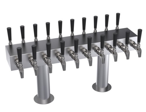 Krowne Metal Corporation KDSTC-10S Double Sided T-Head Tower 30 inch Glycol Cooled Brushed Stainless Steel Finish