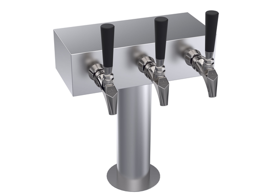 Krowne Metal Corporation KTH-3S T-Head Tower Three Faucets Glycol Cooled Brushed Stainless Steel 12 Inch Long Box