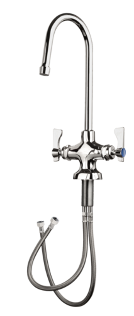 Krowne Metal Corporation 16-450L Royal Series Lavatory Faucet Single Deck Mount Rigid Gooseneck Spout NSF Compliant