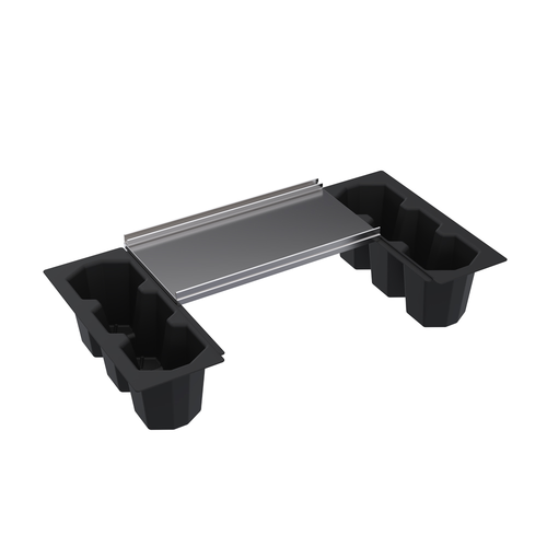 Krowne Metal Corporation SC30H-BW Underbar Ice Bin Partial Cover with 2 Plastic Bottle Wells for 30w x 19d Stainless Steel NSF