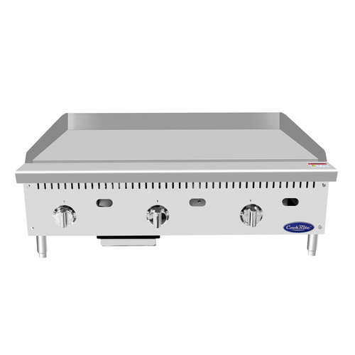 Atosa USA ATTG-36 CookRite Heavy Duty Griddle Gas Countertop 36 Inch Stainless Steel 75000 BTU Thermostatic Controls