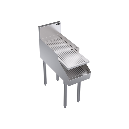 Krowne Metal Corporation KR29-RG12 Royal Series Underbar Recessed Drainboard 12W x 29D Stainless Steel NSF