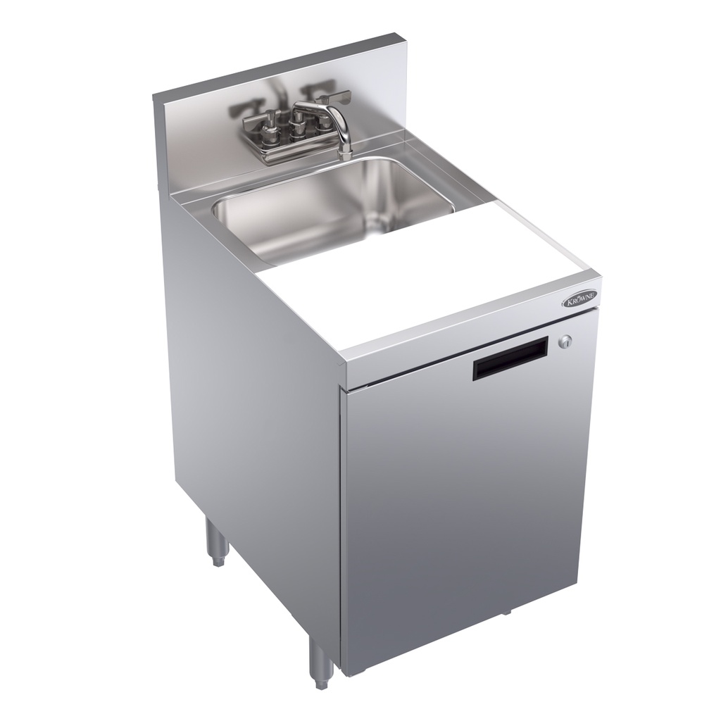 Krowne Metal Corporation KR24-MT18-C Royal Series Underbar Waste Sink Unit with Adjustable Cutting Board 18W x 24D