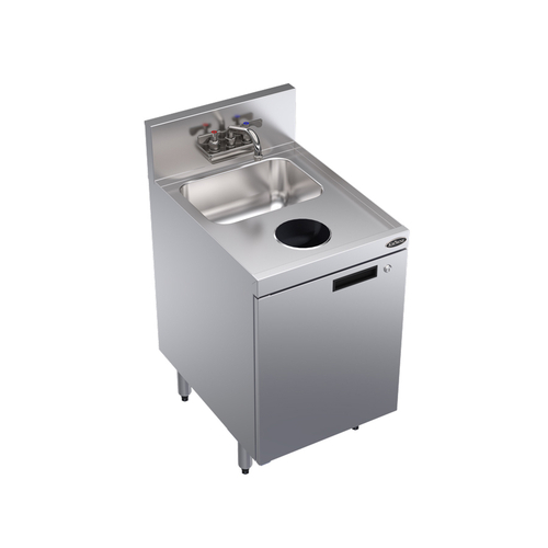 Krowne Metal Corporation KR24-SD18C-E Royal Series Underbar Waste Sink Unit 18W x 24D Stainless Steel NSF