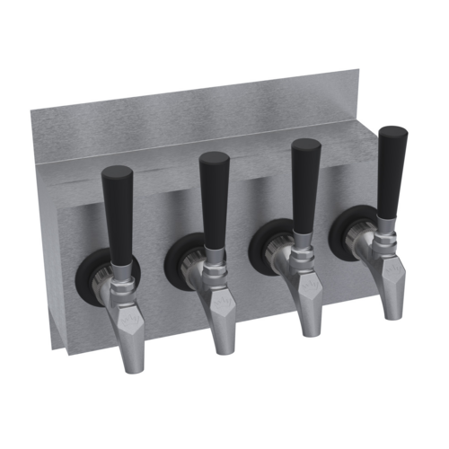 Krowne Metal Corporation KWM-4S Wall Mount Tower Four Faucets Drip Tray Glycol Cooled Brushed Stainless Steel Finish