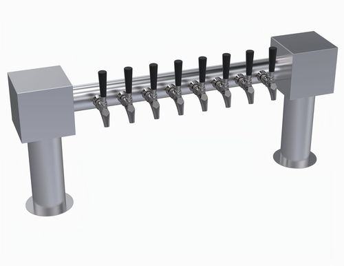 Krowne Metal Corporation KHH-8S Hammer Head Tower Eight Faucets Glycol Cooled Brushed Stainless Steel 40 Inch