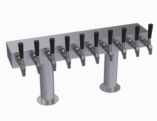 Krowne Metal Corporation KDTH-10S Double T-Head Tower 10 Faucets Glycol Cooled Brushed Stainless Steel 30 Inch