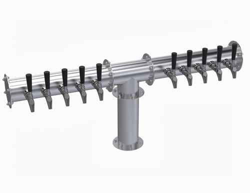 Krowne Metal Corporation KPTH-10S Pipe T-Head Tower Glycol Cooled Brushed Stainless Steel 43-3/4 Inch Length