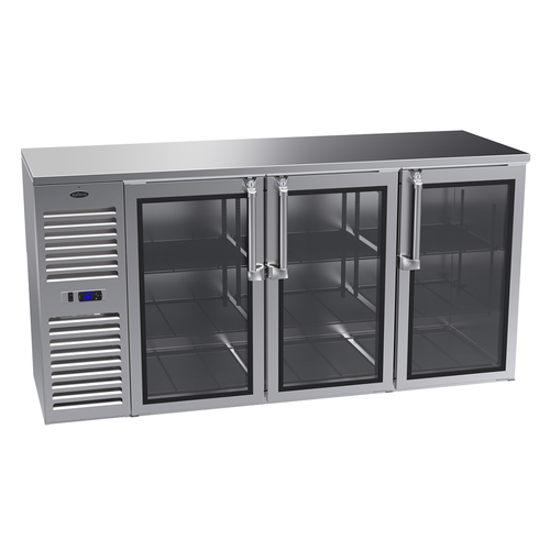 Krowne Metal Corporation NS72 Narrow Door Refrigerated Back Bar Storage Cabinet 72W x 24D Stainless Steel