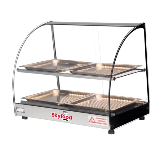 Skyfood Equipment FWD2-22-4P Countertop Food Warmer Display Case with Shelves and LED Lighting 22-1/2W