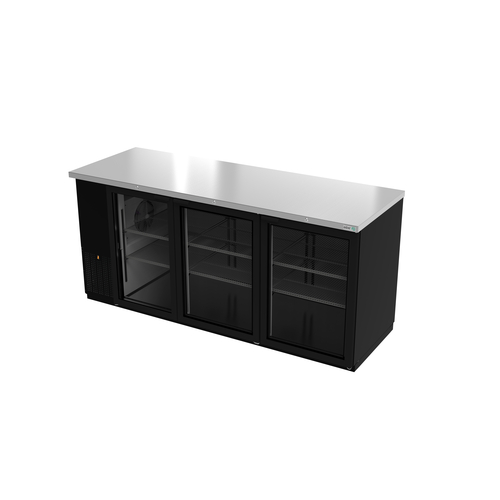 Asber USA ABBC-78G: Spacious and Efficient 80" Back Bar Cooler with Triple-Pane Glass Doors