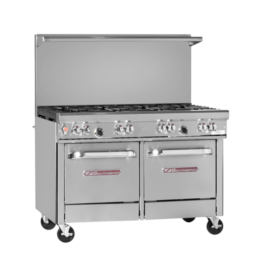 Southbend 4481EE Ultimate Restaurant Range Gas 48" 8 Non-Clog Burners 2 Space Saver Ovens Stainless Steel 354000 BTU