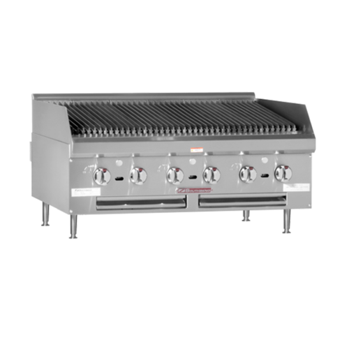 Southbend HDCL-60 Charbroiler Gas Countertop 60 Inch Lava Rock Briquettes Stainless Steel Burners Two Position Grid