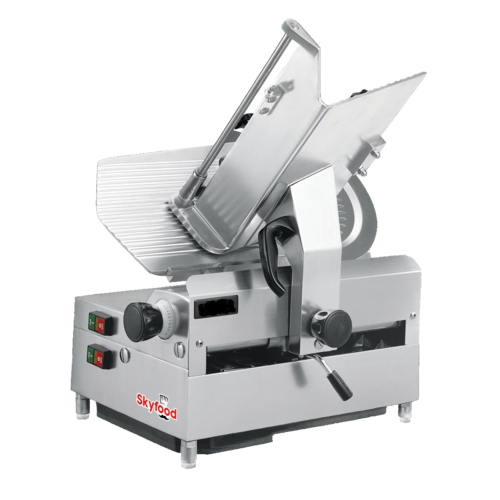 Skyfood Equipment 1212E Automatic Slicer 12 Inch Stainless Steel Blade 1/2 Inch Slice Thickness 110V Heavy Duty Commercial Meat and Cheese Slicing Machine