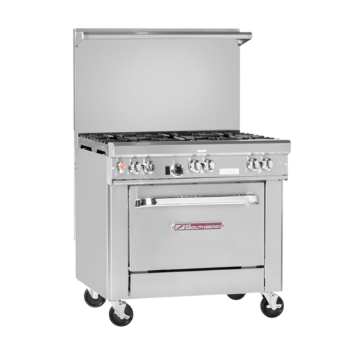 Southbend 4362A-2GR Ultimate Restaurant Range Gas 36" 2 Non-Clog Burners Wavy Grates 24" Griddle Convection Oven 134000 BTU
