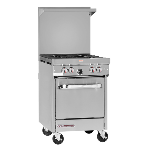 Southbend S24C S-Series Restaurant Range Gas 24" 4 28000 BTU Open Burners Cabinet Base Removable Cast Iron Grate Tops Stainless Steel