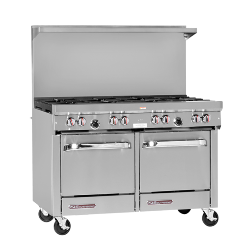 Southbend S48AC S-Series Restaurant Range Gas 48" 8 Burners Convection Oven Cabinet Base Stainless Steel