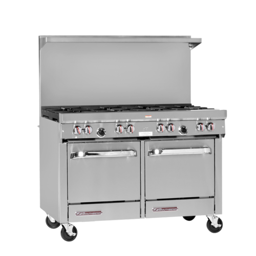 Southbend S48EE S-Series Restaurant Range Gas 48" 8 28000 BTU Burners 2 Space Saver Ovens Snap Action Thermostat