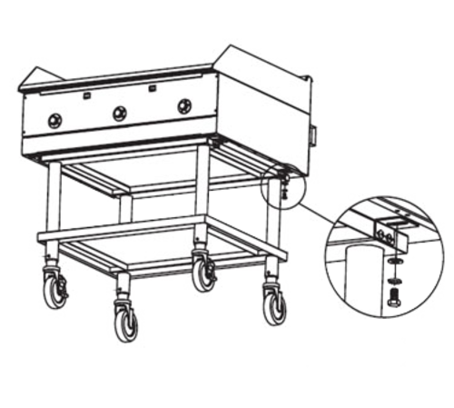 Southbend HDCS-24 Counterline Stand 24" with Undershelf 2" Tubular Legs Welded Stainless Steel Construction NSF