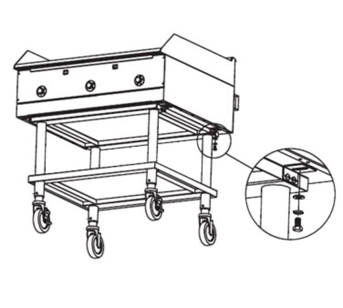 Southbend HDCS-72 Counterline Stand 72" with Undershelf 2" Tubular Legs Welded Stainless Steel Construction NSF