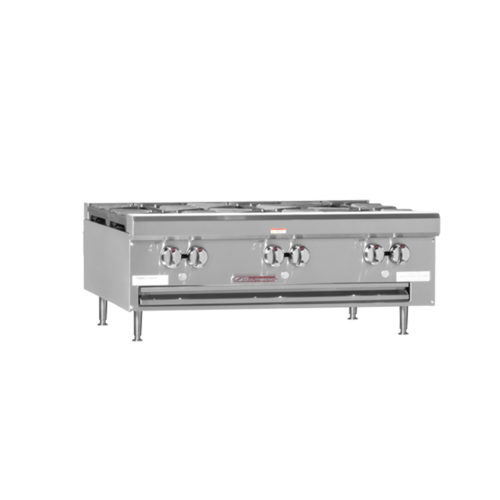 Southbend HDO-36 Gas Countertop Hotplate 36" with 6 33000 BTU Open Burners Manual Controls Removable Cast Iron Grates
