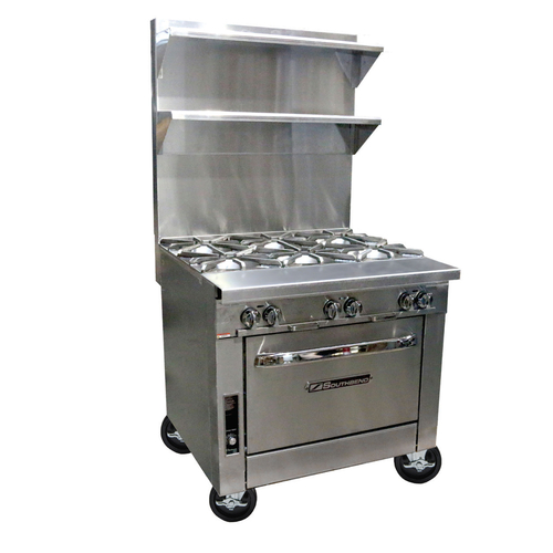 Southbend P36A-BBB QUICK SHIP Platinum Heavy Duty Range Gas 36 Inch 6 Burners Convection Oven Stainless Steel 255000 BTU