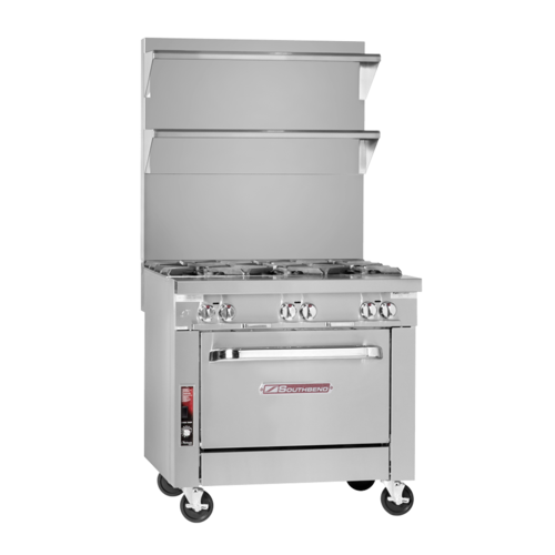 Southbend P36D-BBB QUICK SHIP Platinum Heavy Duty Range Gas 36 Inch 6 Burners Manual Controls Standard Oven Stainless Steel