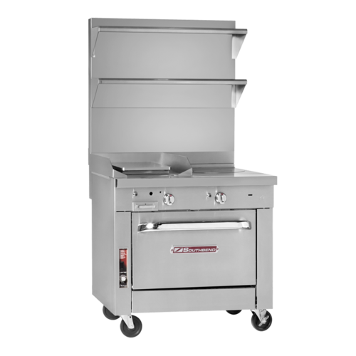 Southbend P36D-FF Platinum Heavy Duty Range Gas 36 Inch with 2 French Hot Tops Manual Controls and Standard Oven