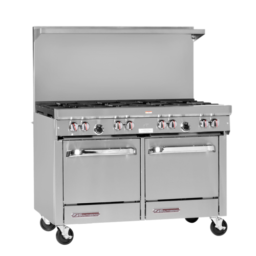 Southbend S48AC-3GR S-Series Restaurant Range Gas 48" with 2 Open Burners 36" Griddle Convection Oven Cabinet Base