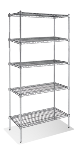 Steel Works SW2154C-5 Heavy Duty Wire Shelving Unit 5-Tier 21"x54" 800 lbs Capacity Chrome NSF