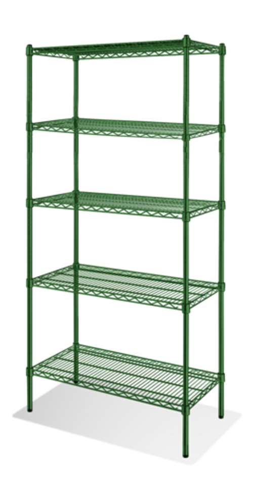 Steel Works SW1854G-5 Heavy Duty Wire Shelving Unit 5-Tier 18"x54" 800 lbs Capacity Epoxy Coated Green NSF