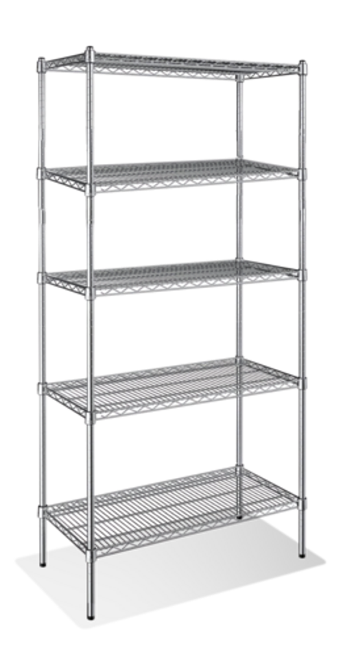 Steel Works SW1442C-5 Heavy Duty Wire Shelving Unit 5-Tier 14"x42" 800 lbs Capacity Chrome NSF