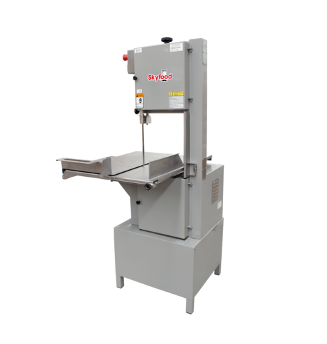 Skyfood Equipment SKEX 99 Inch Blade Meat and Bone Saw Floor Model with Adjustable Guides and Stainless Steel Table 1 HP